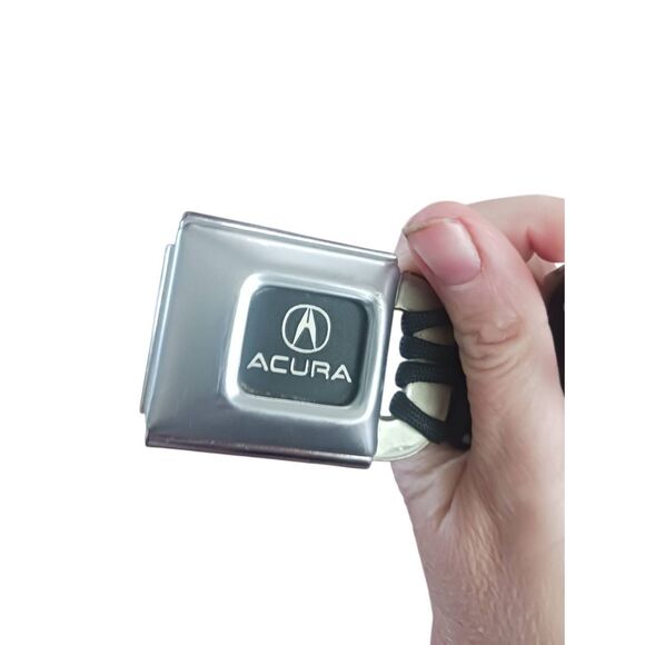 Acura seat belt belt paracord belt black/ silver 27 inch - Picture 3 of 3